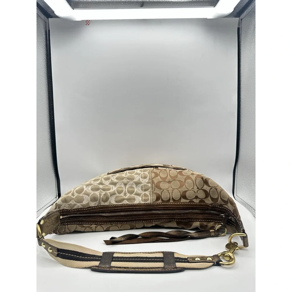 Vintage Coach Signature Patchwork Hobo Bag 10233 Y2K (2006) Gold, Beige, Brown